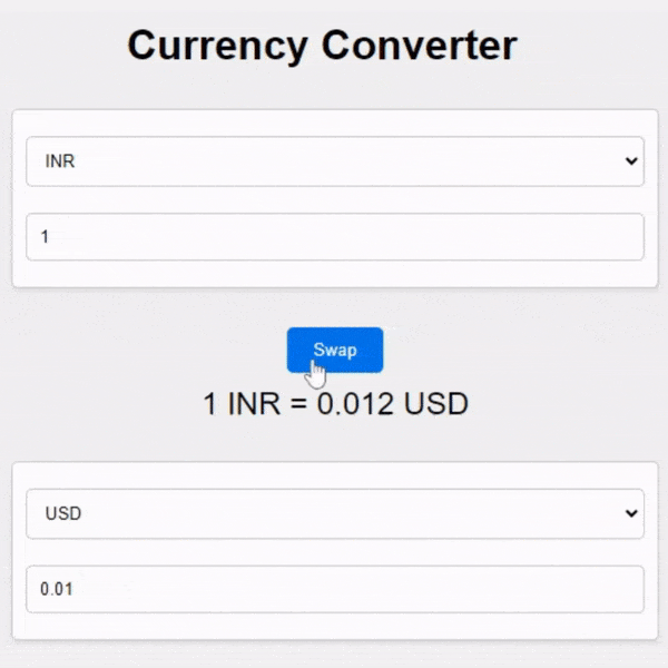Currency Converter with HTML, CSS, and JavaScript Using ExchangeRate API