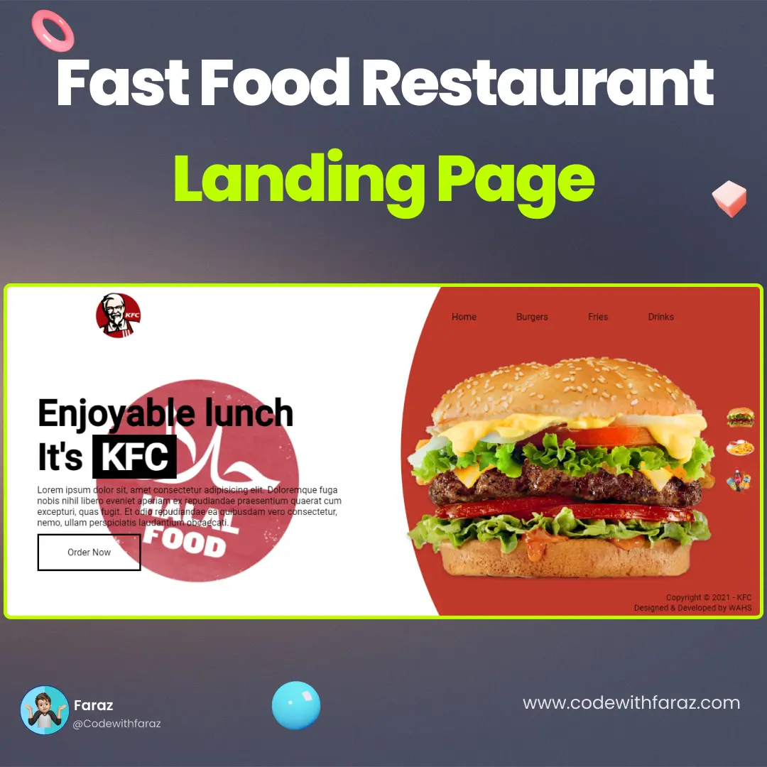 Creating a Fast Food Restaurant Website with HTML and CSS
