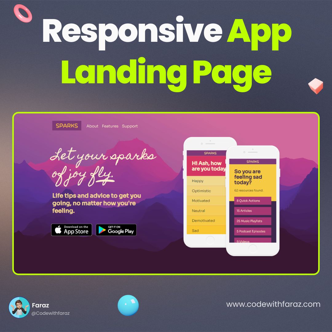 30 Free Landing Page Templates using HTML, CSS, and JavaScript - App Landing Page