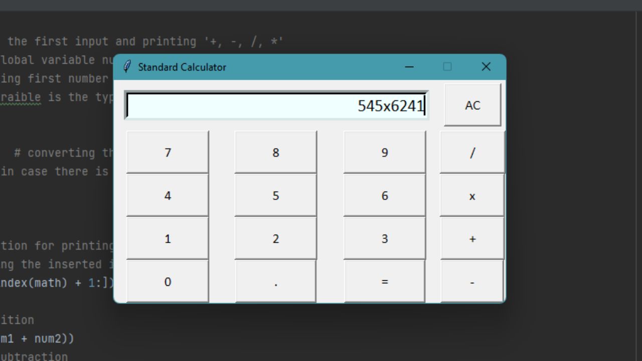 python calculator gui using tkinter