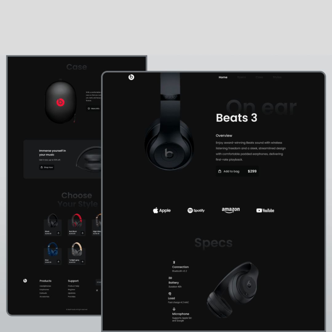 30 Free Landing Page Templates using HTML, CSS, and JavaScript - Headphones Landing Page