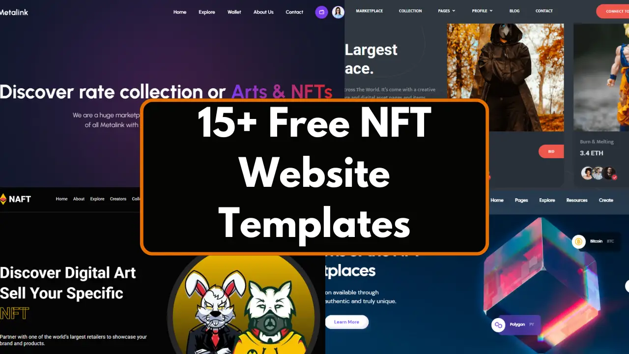 Collection of 15+ Free NFT Website Templates with HTML, CSS, and JavaScript