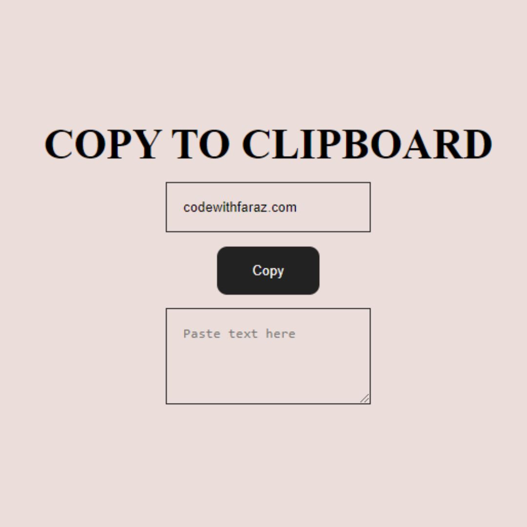 50 HTML, CSS, and JavaScript Projects with Source Code for Beginners - Copy Text to Clipboard