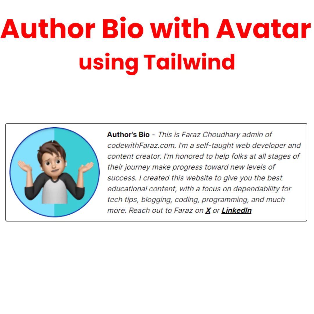 Creating an Engaging Author Bio Block with Avatar: HTML & Tailwind Guide