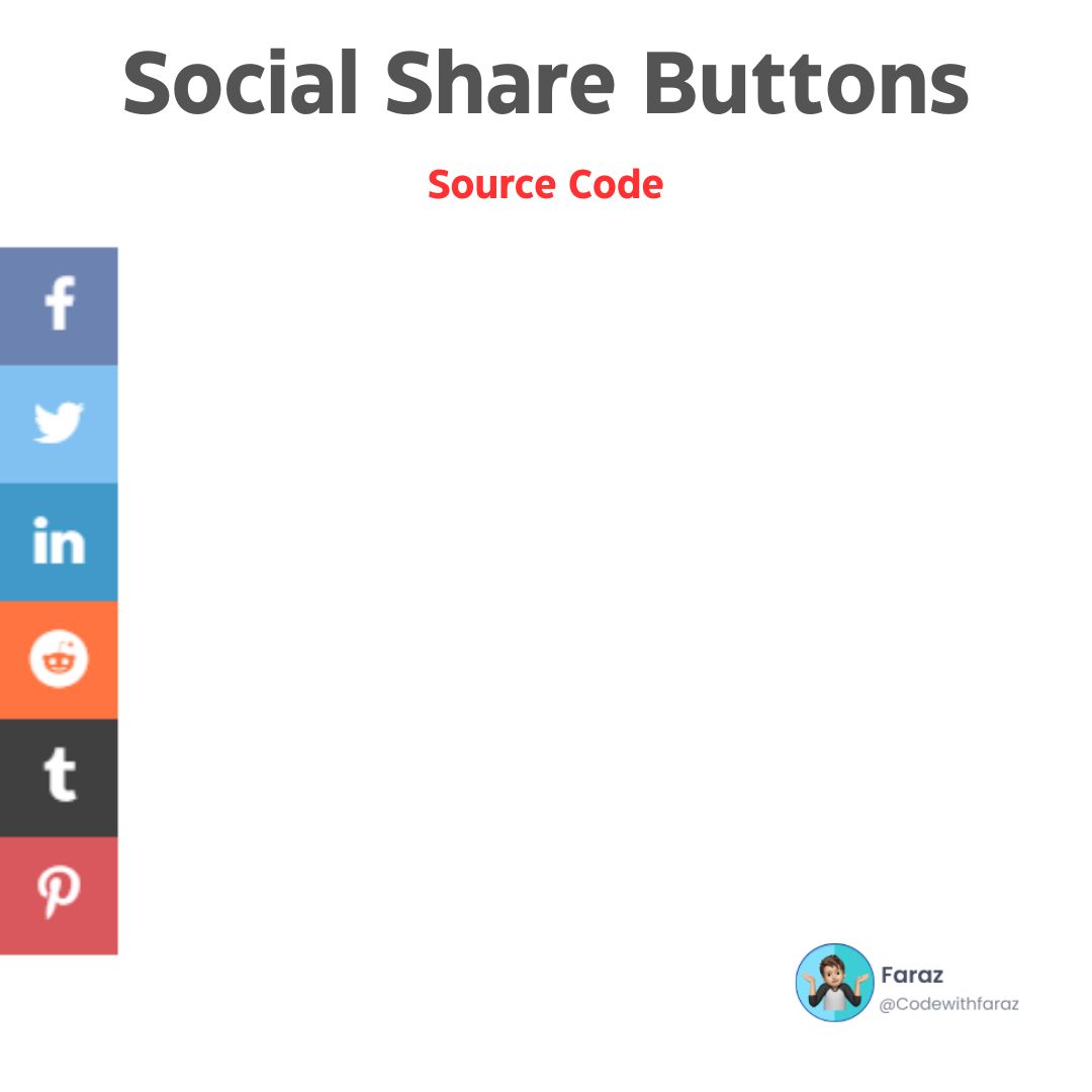 Collection of 100 HTML and CSS Mini Projects for Beginners with Source Code - Social Media Share Buttons