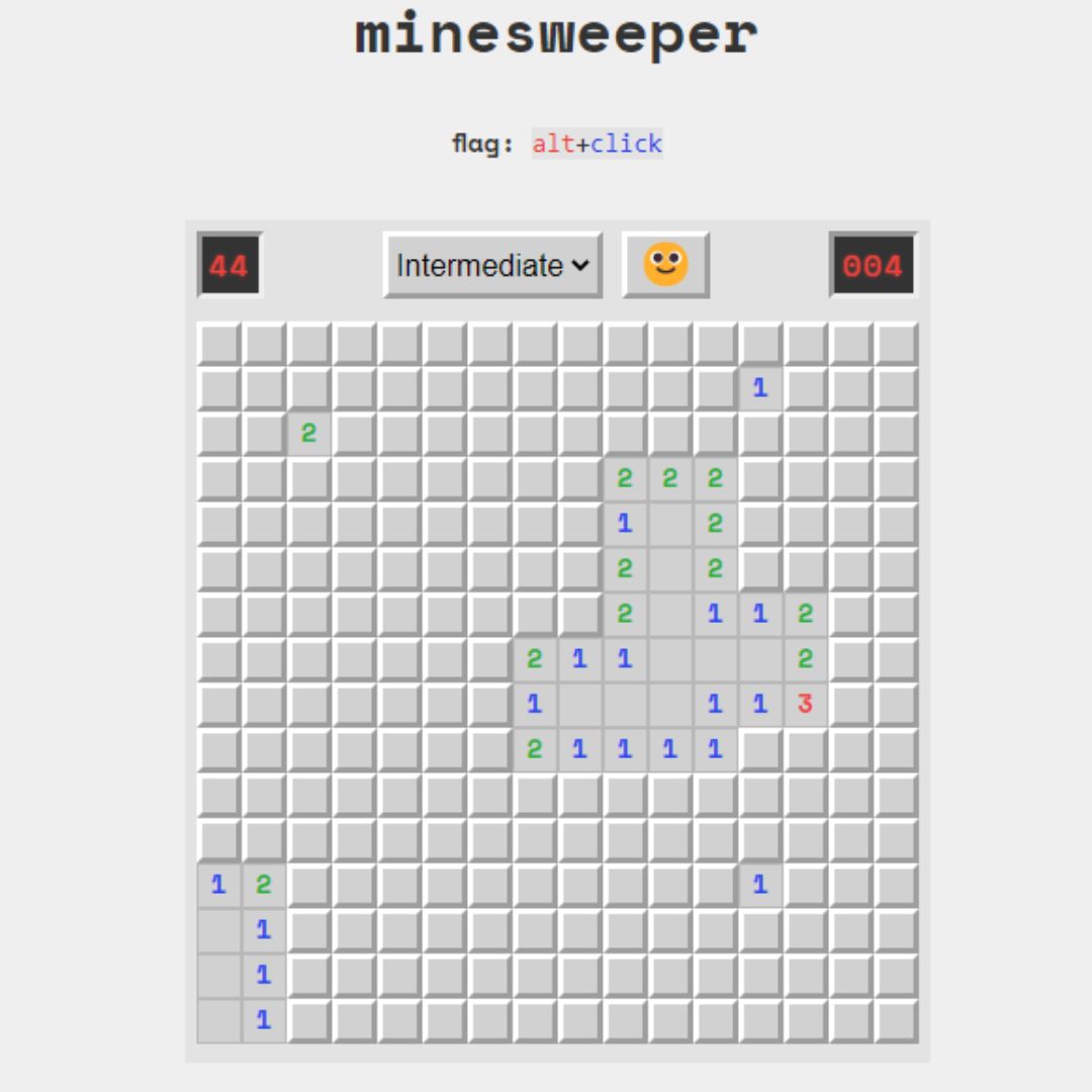 20+ JavaScript Games with Source Code for Beginners - Minesweeper Game