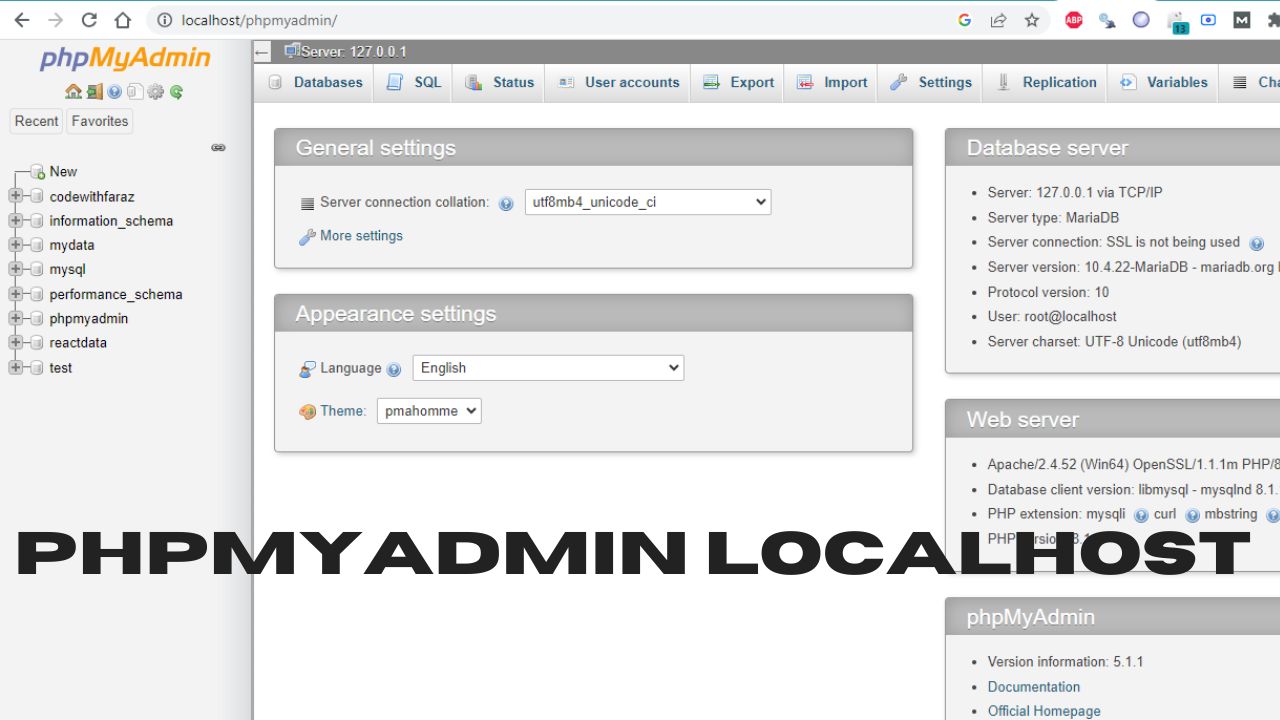 phpMyAdmin Localhost Installation & Database Management Guide