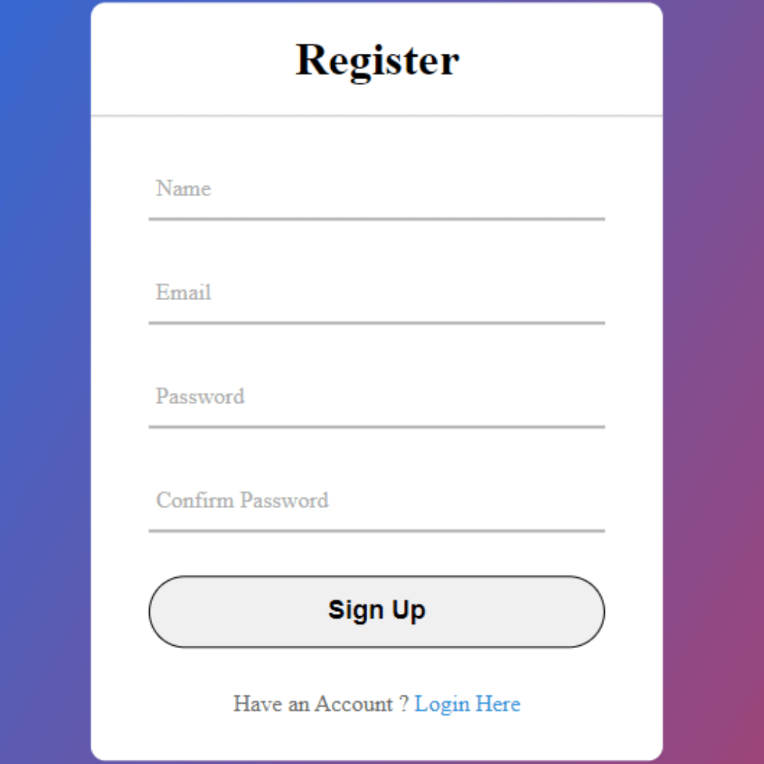Collection of 100 HTML and CSS Projects for Beginners with Source Code - Registration Form