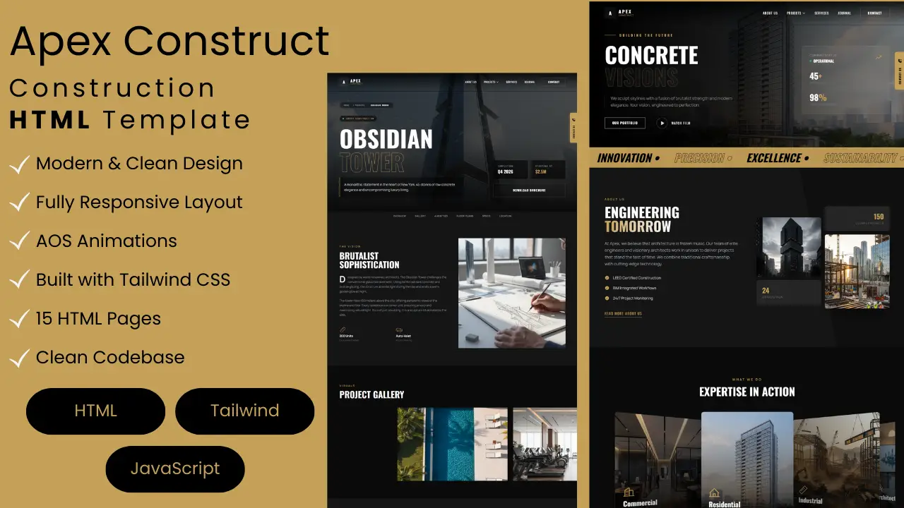 Apex - Construction HTML Website Template
