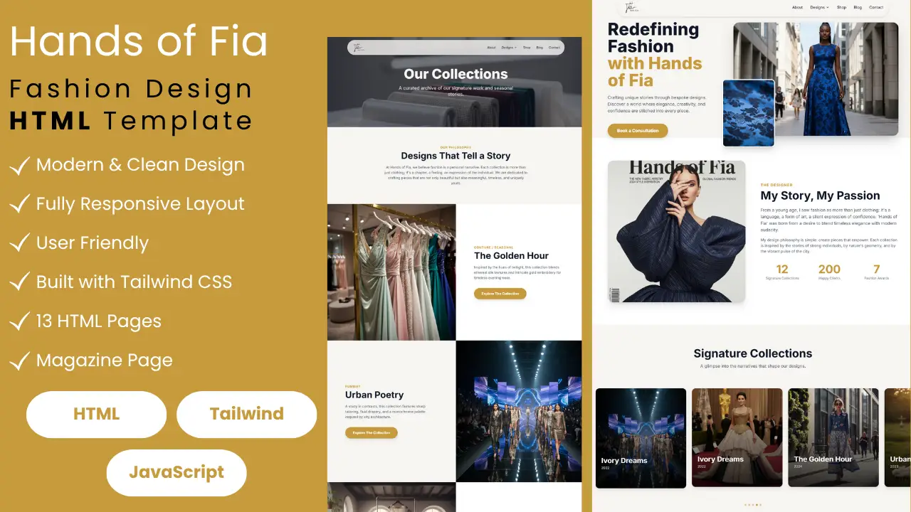 Hands of Fia - Premium Fashion Designer HTML Template