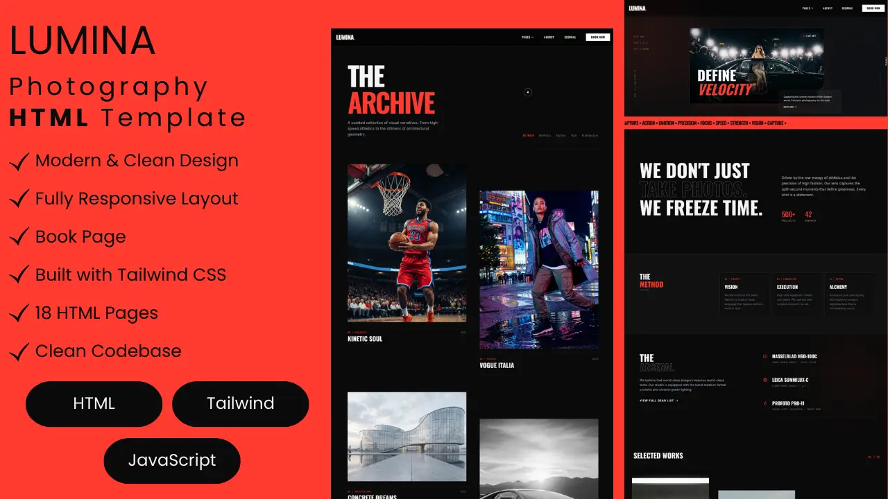 LUMINA - Photography HTML Website Template