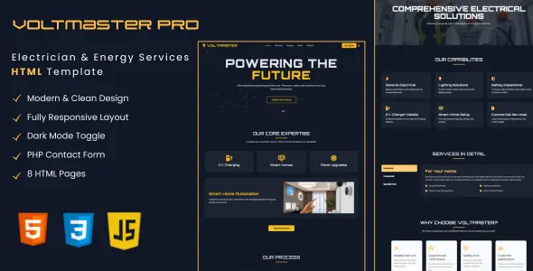 Voltmaster Pro - Electrical Services Website Template