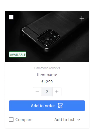 tailwind lexicon product card with compare