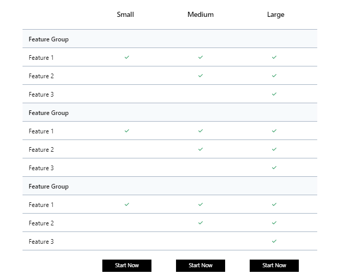 35+ tailwind table - lo-fi tailwind css feature comparison table