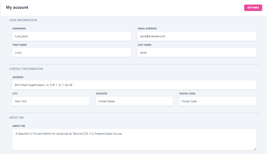 form component - account card