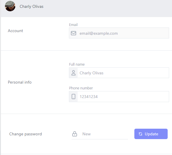 form component - account form
