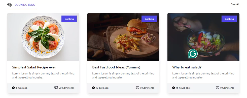 card grid section