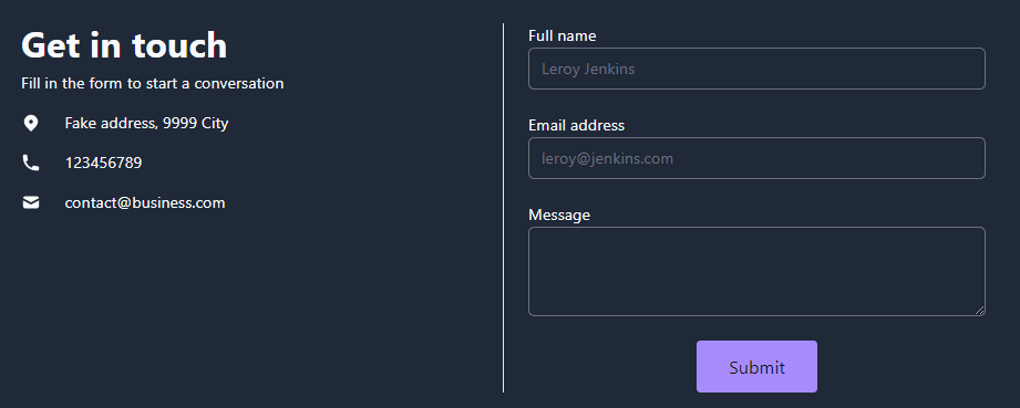 form component - contact form