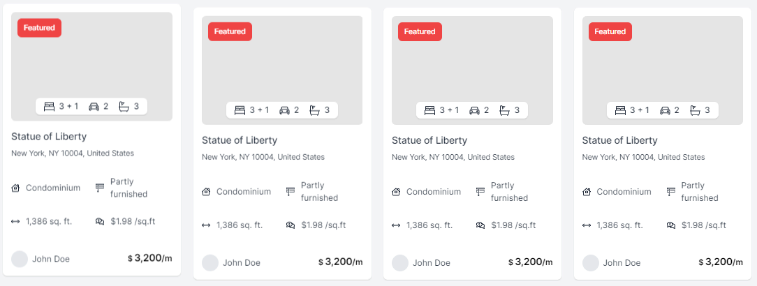 tailwind css property card