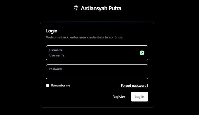 dark login page