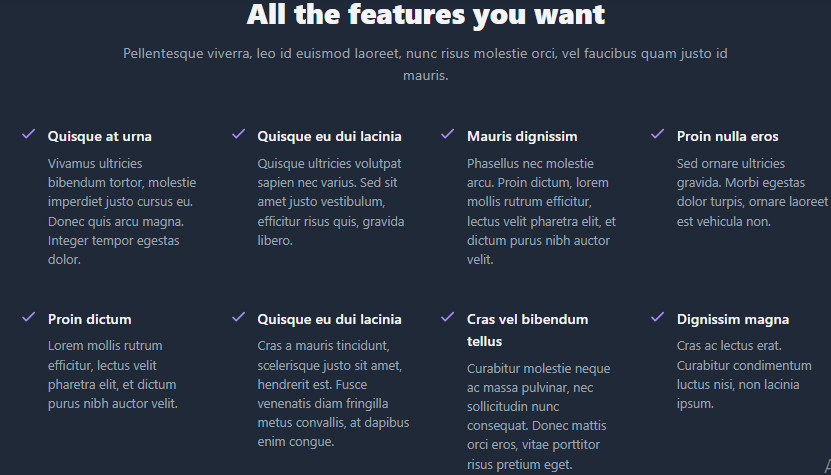 features #8