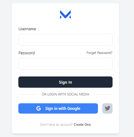 login card with social media links