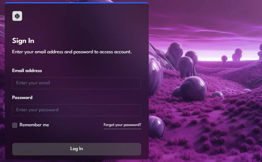 login page with backgroung image