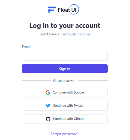 login with listed provider