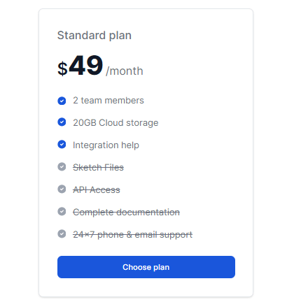tailwind pricing card