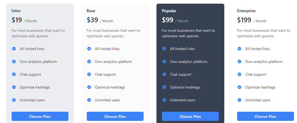 pricing popular