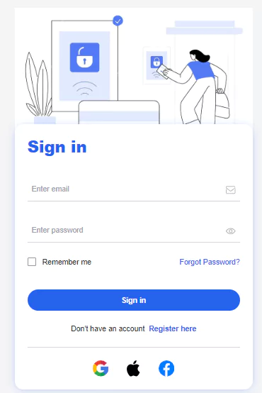 vertical login form