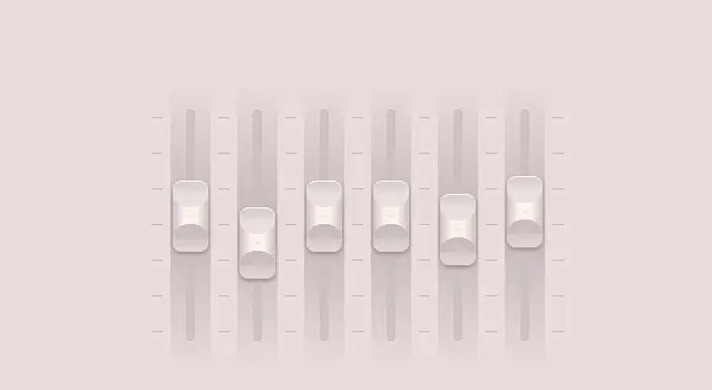 Preview of Vertical Audio Equalizer Slider Controls
