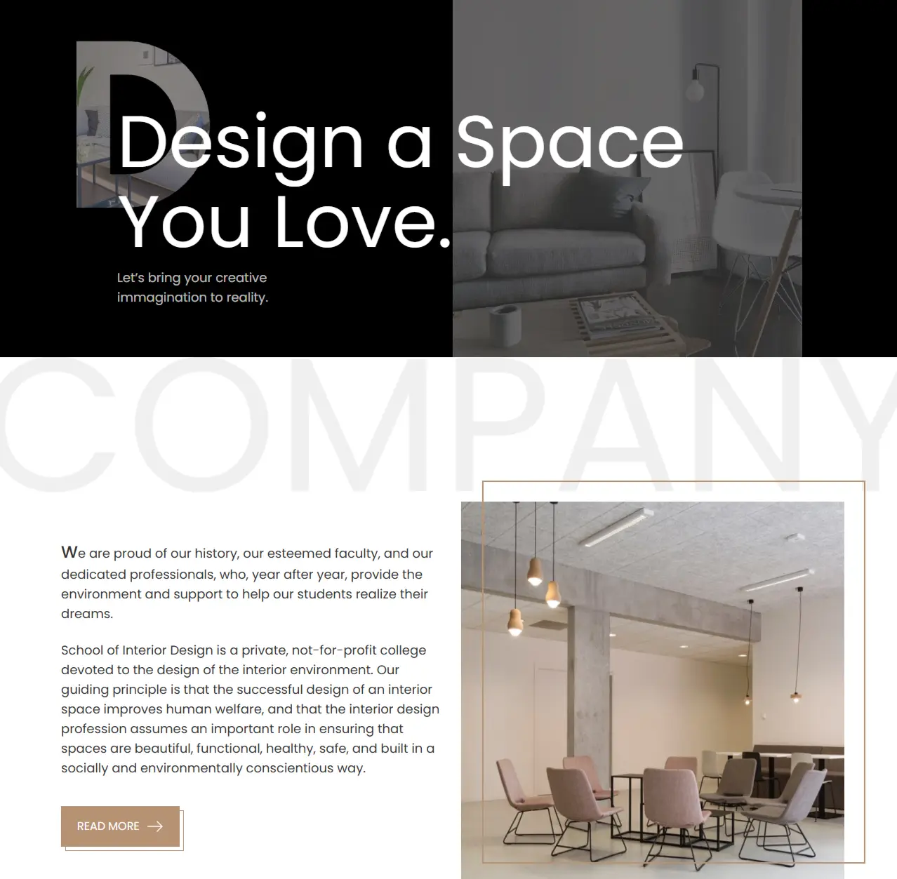 Preview of Interior Design Website Layout